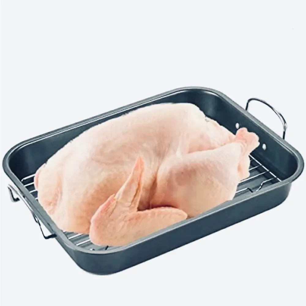 Non-Stick Roaster with Rack 14.6” L x 11.4” W x 2.2” H